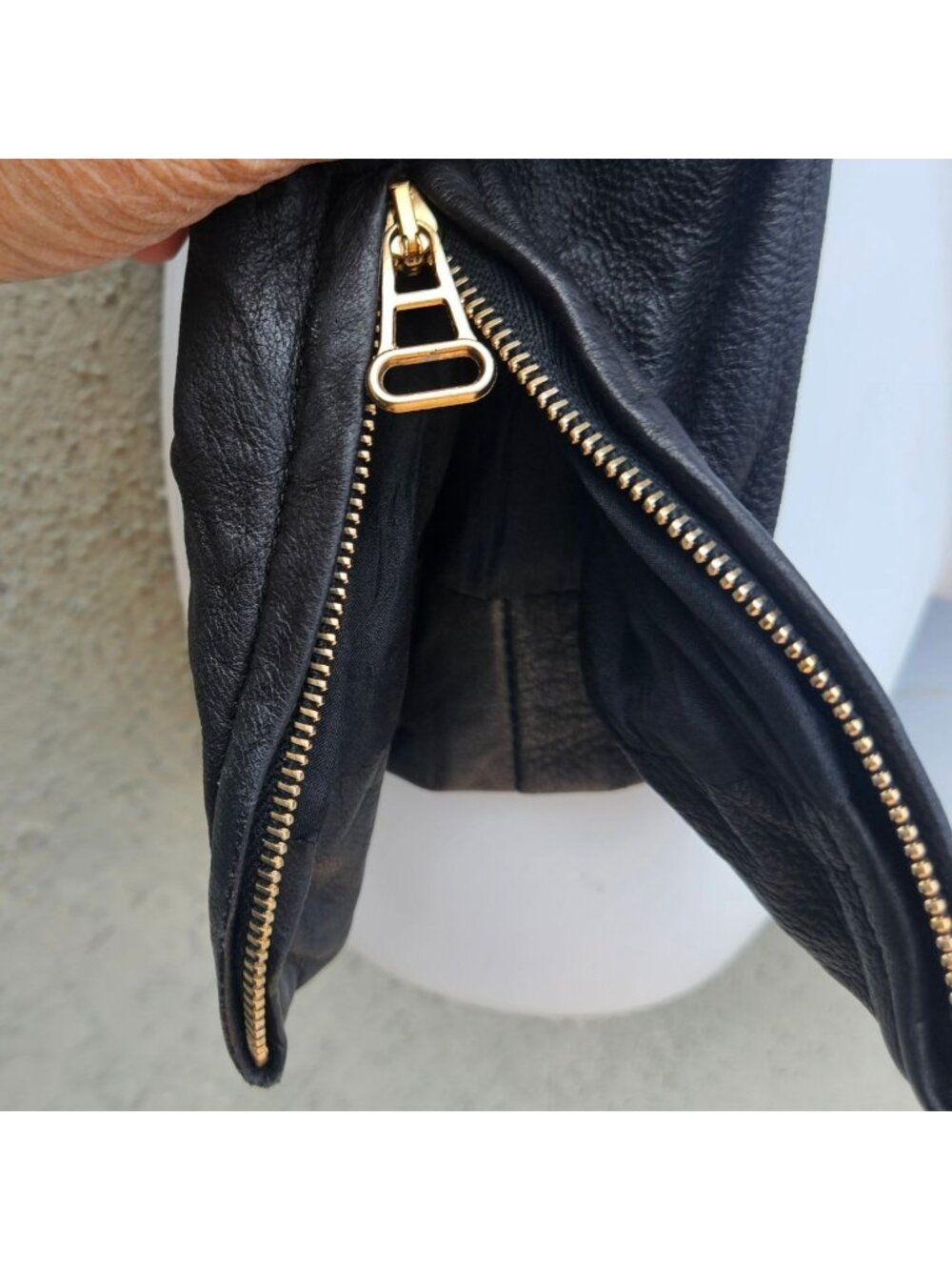 Vintage Pegah Anvarian Black Lambskin Leather Cropped Bolero Moto Jacket XS Rare - Picture 15 of 16
